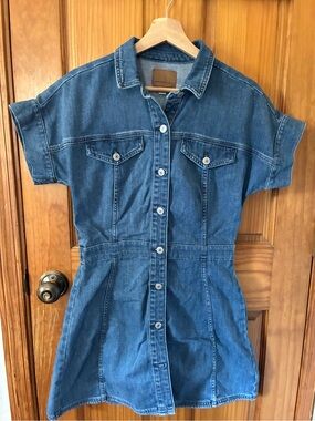 American Eagle Outfitters Blue Denim Mini Shirt Dress